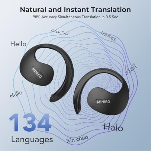 MINISO X15 Pro AI Translation Earbuds Real Time 135 Language Translator Fit iOS & Android for Travel Business Learning