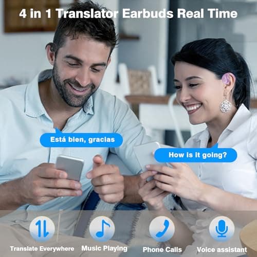AI Translator Earbuds Real Time, Supports 144+ Languages, Over-Ear Bluetooth Wireless Headphones for Travel and Business