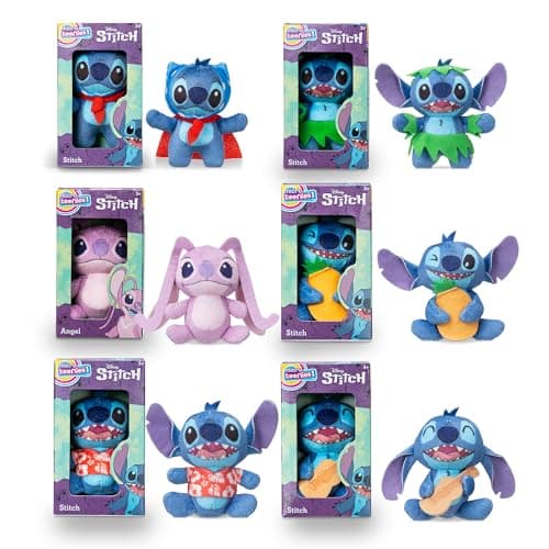 Disney Stitch 6 Pack Miniature Plush Figure - Soft Suffix Toy for Kids Ages 4+, Perfect Holiday Gift