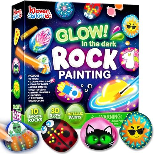 JOYIN Glow in The Dark Rock Painting Kit for Kids Ages 6-12
