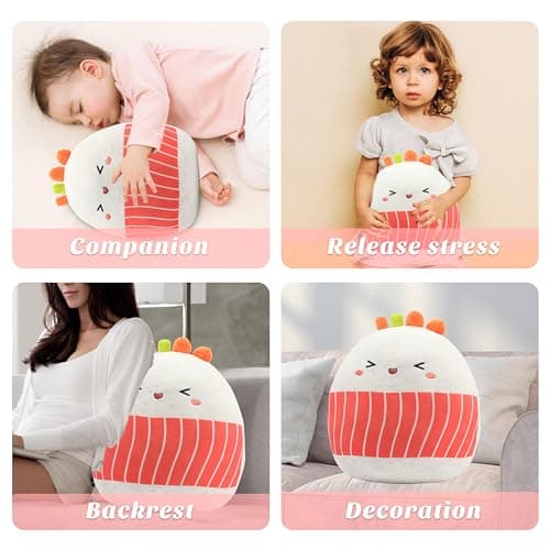 12" Sushi Plush Pillow - Soft Hugging Body Pillow for Kids
| 12" Sushi Plush Pillow - Cute Food Plushies Toy Gift for K
