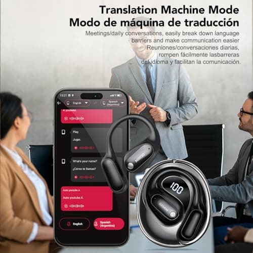 MINISO MS190 AI Translation Earbuds Real Time, 135 Language Translator Earbuds with APP, Open Ear OWS Translating Headph