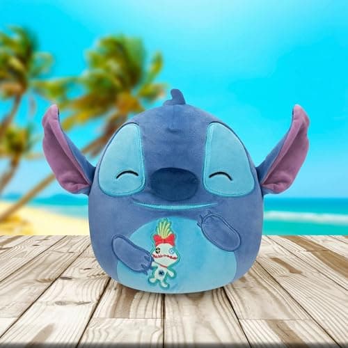 Squishmallows Disney 8" Stitch with Scrump Medium Soft Stuffed Plush Bedding Toy for Kids Sleepover Party Gifts
