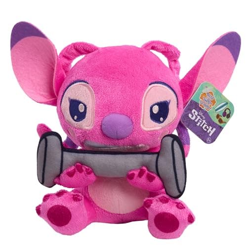 Disney Stitch That's So Stich Angel Small 7-inch Plush Stuffed Animal for Kids Ages 2 Up Pink Alien Features Interactive