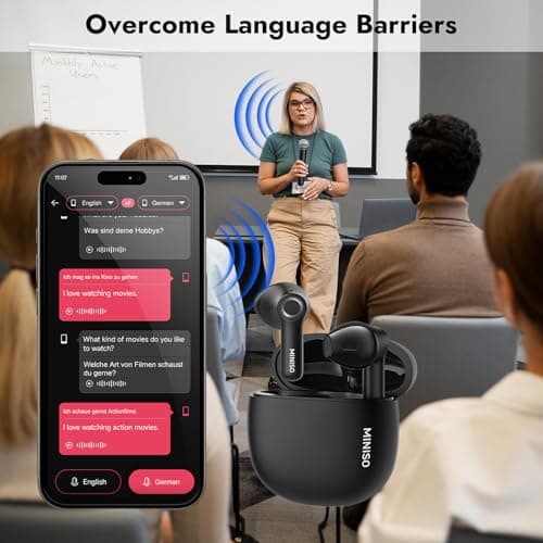 MINISO X52 AI Translator Earbuds for Real Time Translation with 135 Languages & Accents Black
MINISO X52 AI Translator E