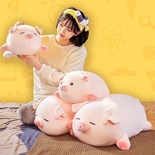 Kawaii Soft Pig Plush Pillow - Adorable Cuddle Toy for Kids and Adults (Squint, 15.7in)  
Kawaii Soft Pig Hugging Pillow