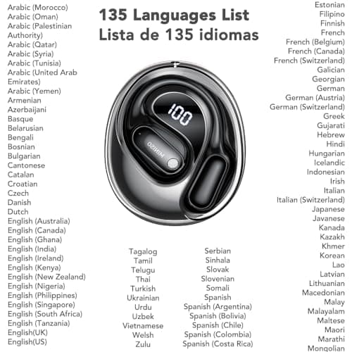 MINISO MS190 AI Translation Earbuds for Real Time Translation, 135 Language Translating Headphones with APP, Translation