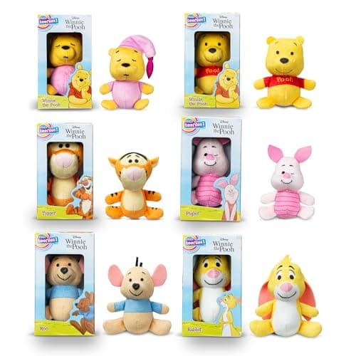 Winnie The Pooh and Pals 6 Pack Miniature Plush Figure for Kids Ages 4+ - Soft Suffed Animal Toy