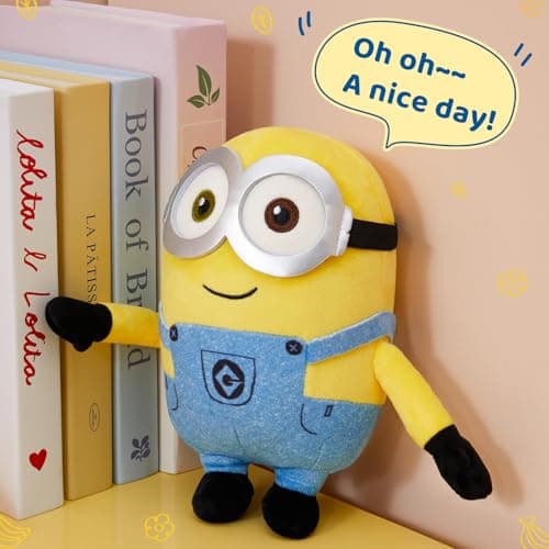MINISO 8" Minions Stuffed Animals Plush Toys (Bob) for Kids and Girls Boys