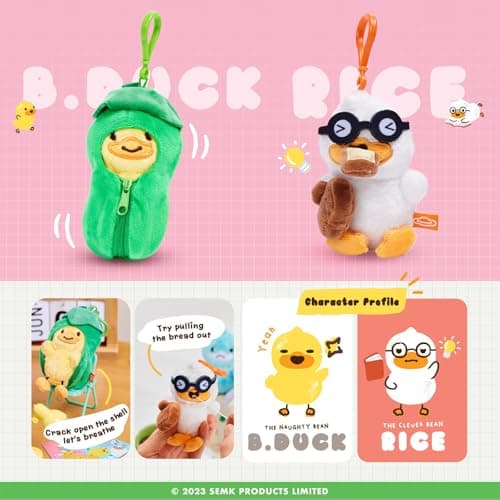 B.DUCK Blind Box Plush Bean Duck Series Toy - Cute Playful Animal Figures Pendant Keychain for Collectors and Gift-Lover