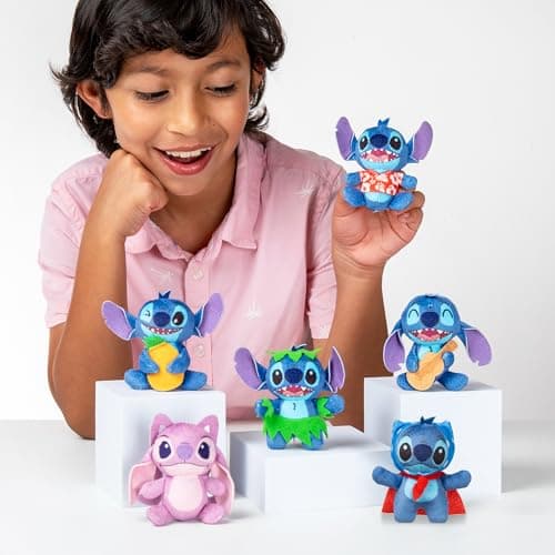 Disney Stitch 6 Pack Miniature Plush Figure - Soft Suffix Toy for Kids Ages 4+, Perfect Holiday Gift