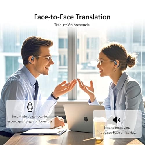 MINISO MS156 Al Translation Earbuds for Travel Business Learning, Black with 135 Languages & Accents Support