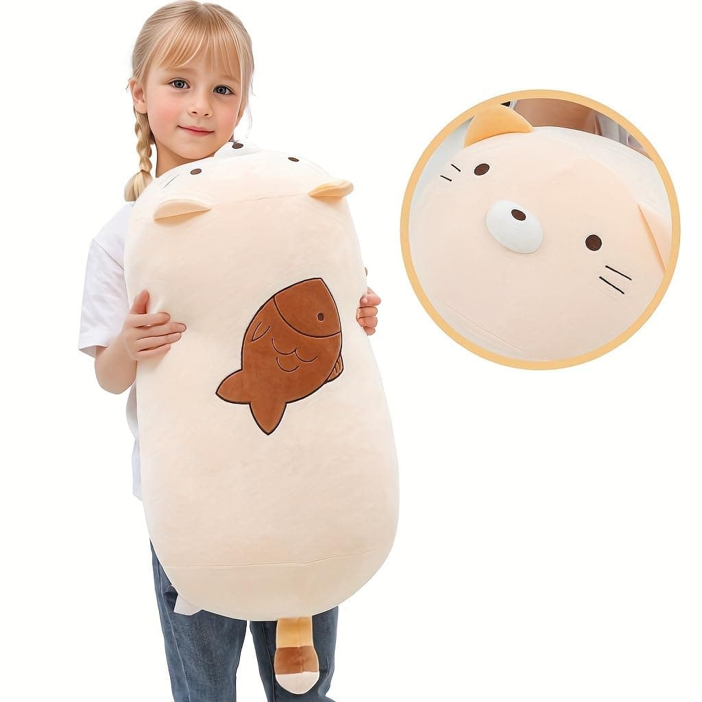 24" Giant Cute Kitten Plush Squishy Pillow Toy for Kids & Girls & Boys
24" Soft Cat Stuffed Animals Pet Cushion Plushies