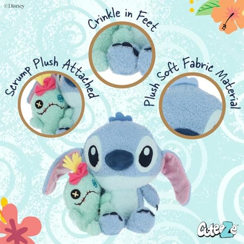 Disney Baby Stitch Cuteeze Collectible Plush Stuffed Animal for Infants & Toddlers