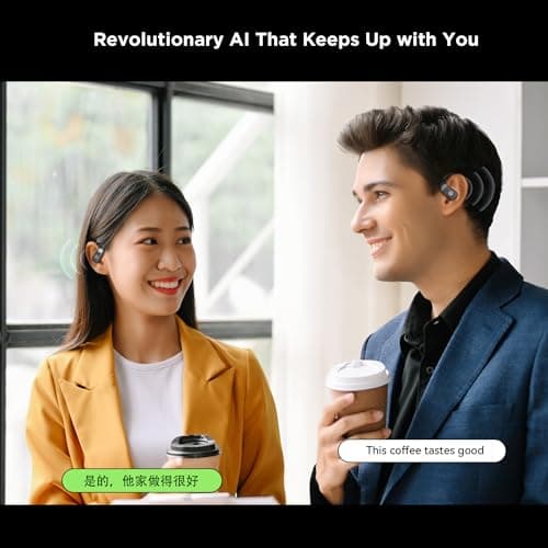 3-in-1 AI Translator Earbuds for Real Time Translation, 5.4 Bluetooth Headphones with 40 Languages Support (Black)
5.4 B