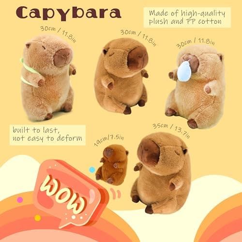 TXDRRA Cute Capybara Plush Toy for Boys and Girls, Soft Brown Plushie Gifts