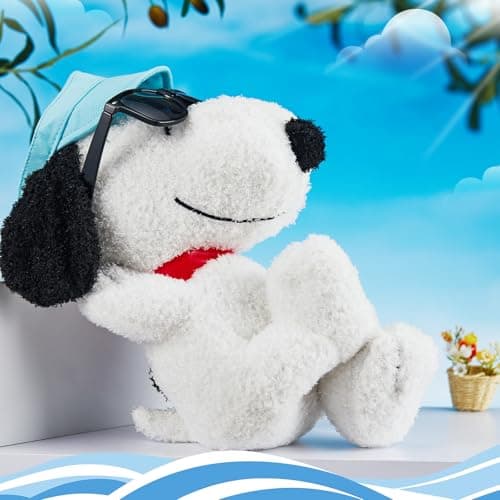 MINISO 14" Sitting Snoopy Plush Toy Stuffed Animals for Kids Boys Girls Summer Travel Collection