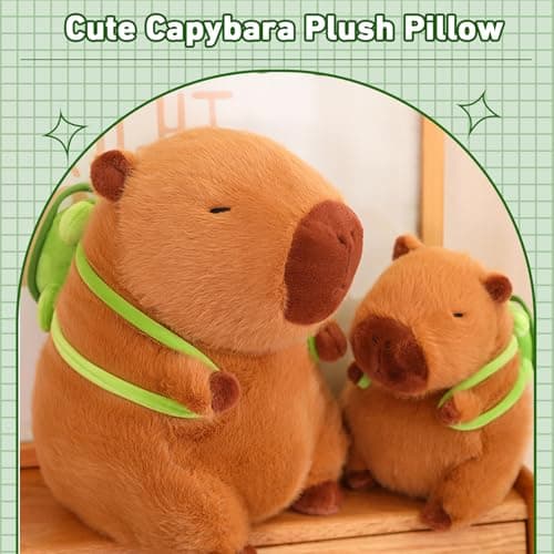 Cute Capybara Plush Stuffed Animal with Turtle Backpack for Kids Boys Girls Valveans Day Birthday Gift  
Kawaii Capybara