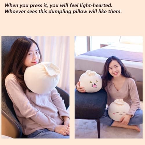 Dumpling Plush Pillow, Cute Stuffed Bun Toy, Funny Food Gift for Kids & Adults (6.3 * 1|2in, Frown)
| Cute Dumpling Plu