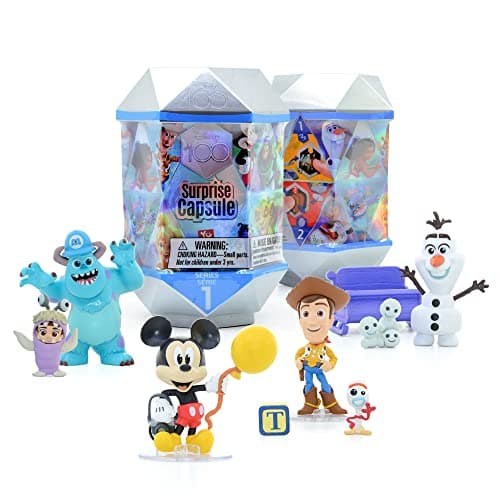 YuMe Disney 100 Series Mystery Capsule Blind Box for Kids with Surprise Characters Figurines Toys 2 Pack  
YuMe Disney 1