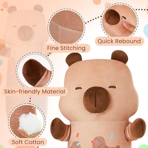 MINISO Long Capybara Soft Throw Pillow for Kids Boys Girls Kawaii Cuddle Sleeptoy, 20"  
MINISO Long Capybara Plush Stuf