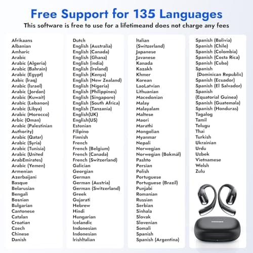 MINISO AI Translation Earbuds for Travelers and Business Professionals Real Time 135 Language Translator 4-in-1 Open Ear