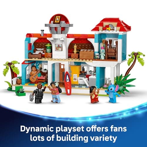 LEGO Disney Lilo and Stitch Beach House Toy for Kids 9+ - Building Playset with 5 Minifigures | Ideal Gift for Lilo & St