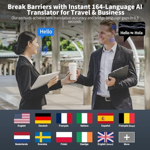 OYIB AI Real Time Language Translation Earbuds with 6 Translation Modes for Travelers and Business Professionals Black 5