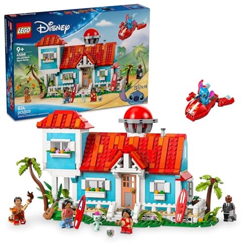 LEGO Disney Lilo and Stitch Beach House Toy for Kids 9+ - Building Playset with 5 Minifigures | Ideal Gift for Lilo & St