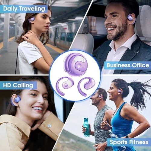 BRONA X15 Pro Purple Wireless Bluetooth Earbuds for Music Lovers During Workouts
| BRONA X15 Pro Purple Open Ear Blueto