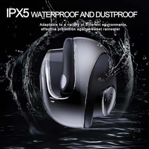 Black OWS Wireless Bluetooth 5.4 Earbuds for Sports and Driving with 48H Range and IPX5 Waterproof
| OWS Black Wireless