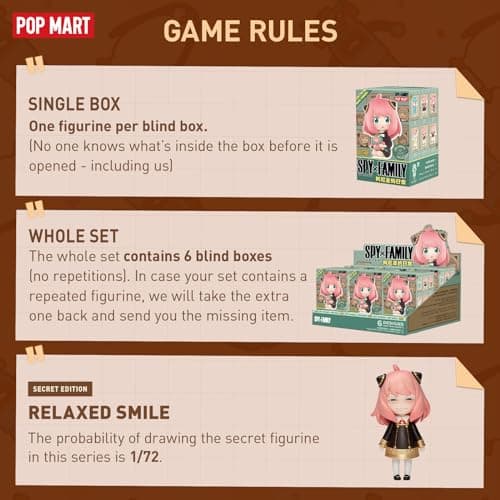 POP MART Spy × Family Anya's Daily Life Series Figures, Random Design Action Figures Collectible Toys for Boys and Girls