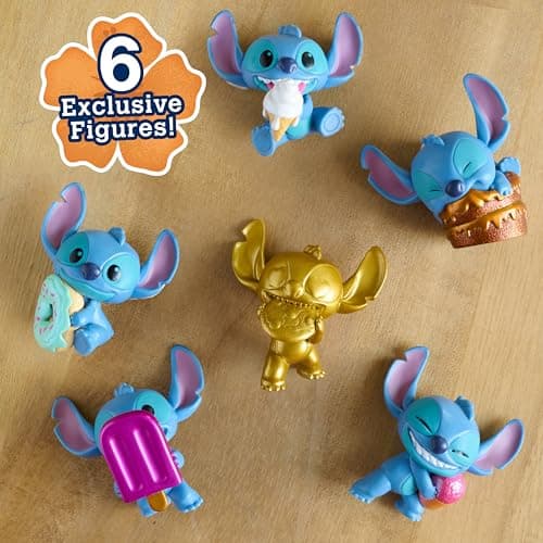 Disney Stitch Feed Me 6-piece Collectible Figure Set for Kids Ages 3 Up | Premium Collector Package | Amazon Exclusive b
