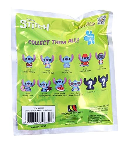Disney Lilo & Stitch 4 3D Foam Bag Clip for Kids | Fun and Safe for School Use | Bright Colors and Easy to Attach
