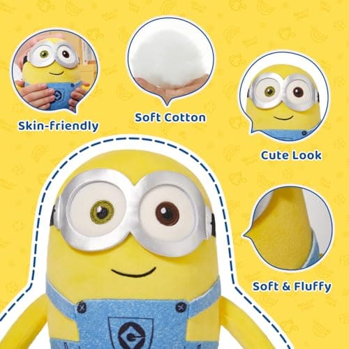MINISO 8" Minions Stuffed Animals Plush Toys (Bob) for Kids and Girls Boys