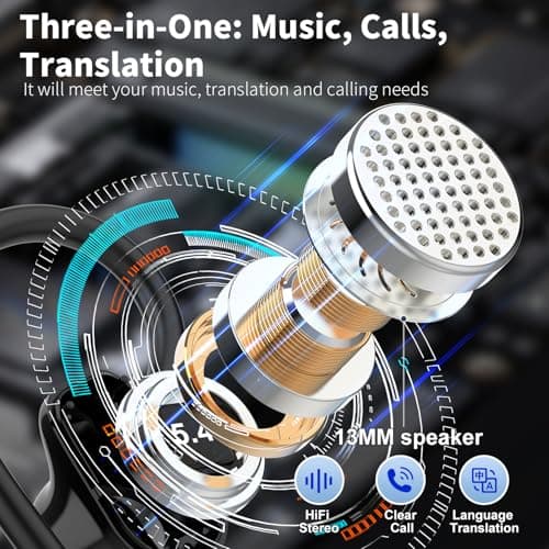 OYIB AI Real Time Language Translation Earbuds with 6 Translation Modes for Travelers and Business Professionals Black 5