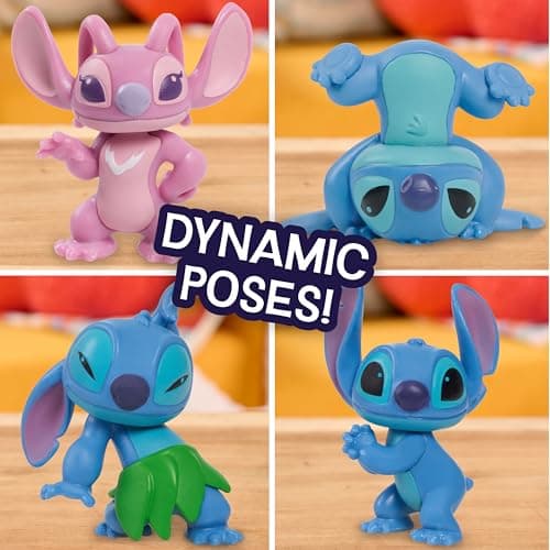 Just Play Disney Stitch Collectible Figure Set for Kids Ages 3+, Home Decoration, 11-Piece 2-inch Figurines Set with Acc