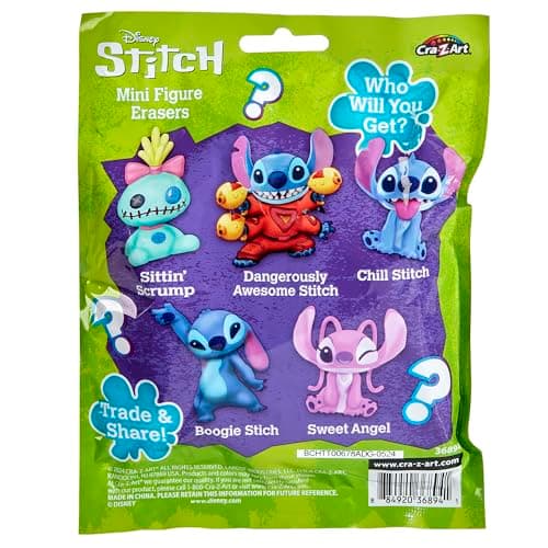 Stitch Surprise 3 Pack Mini Figure Erasers - Great for Back to School Kids Toy