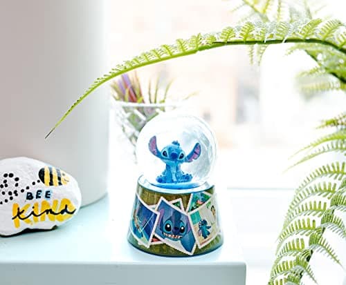 Disney Lilo & Stitch Vintage Photos Mini Light-Up Snow Globe for Adults | Glitter | 3 Inches