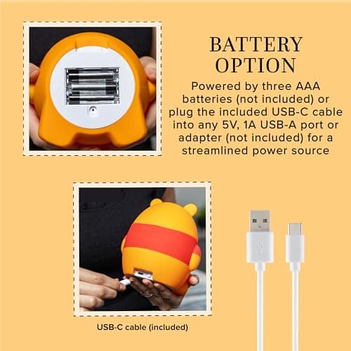 Disney Winnie The Pooh Squish Light Night Light for Kids
| Battery Operated Disney Winnie The Pooh Squish Light USB Lam