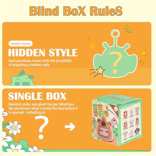 Pet Amusement Park Series Vinyl Plush Blind Box, Cute Mystery Box Figures forCollectible Decoration, Holiday Gifts (1PC)