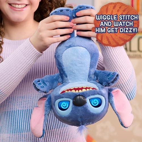 Just Play Disney Stitch Many Moods Interactive Plush for Kids & Fans, 14-inch, 50+ Sounds & Phrases, LCD Eyes