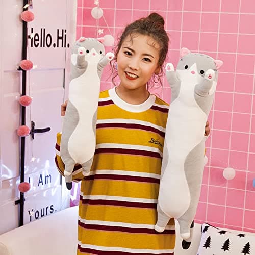 Plush Cat Soft Kids Pillow Toy Stuffed Animal Gift for Kids (Gray, 50cm)
| Plush Long Cotton Kitten Cuddly Toy for Kids