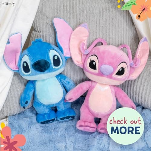 Disney Baby Lilo & Stitch Angel Soft Huggable Stuffed Animal for Kids, Cute Plush Toy for Toddler Boys and Girls, Pink A