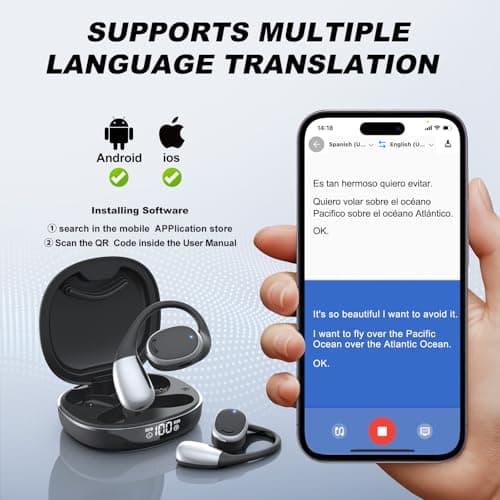 AI Language Translation Earbuds for Business Travelers: Real-Time 3-in-1 Wireless Bluetooth Headphone Translator
| AI L
