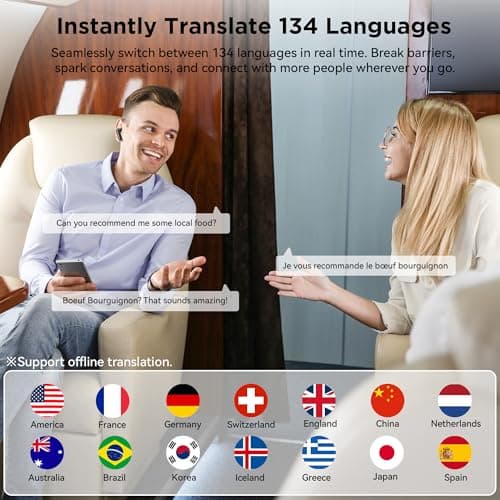 134 Language Translator Earbuds for Real Time Translation Travel Meeting Learning
| Bluetooth 5.4 ANC & ENC Real Time 1