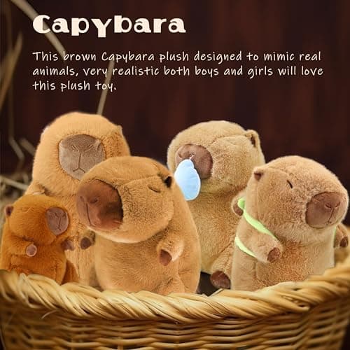TXDRRA Cute Capybara Plush Toy for Boys and Girls, Soft Brown Plushie Gifts