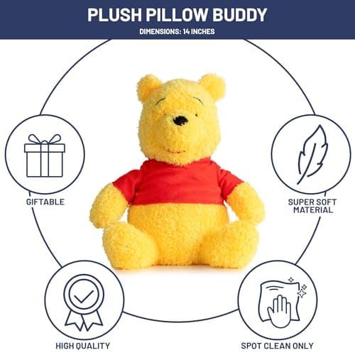 Jay Franco Disney Plush Pillow Buddy - Soft Stuffed Pillow for Kids and Adults, Bed and Travel, Snuggly Comfort, 14 Inch