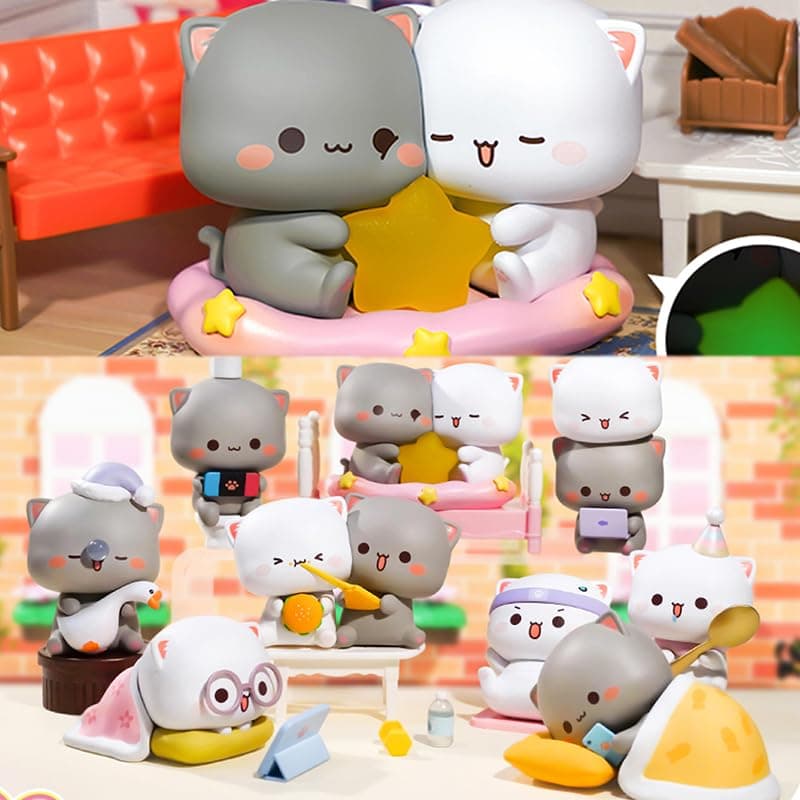 Mitao Cat Series 4 Kawaii Figures Action Blind Box Collectible Gifts for Desktop Ornaments Cute Birthday Surprise (1 Pac