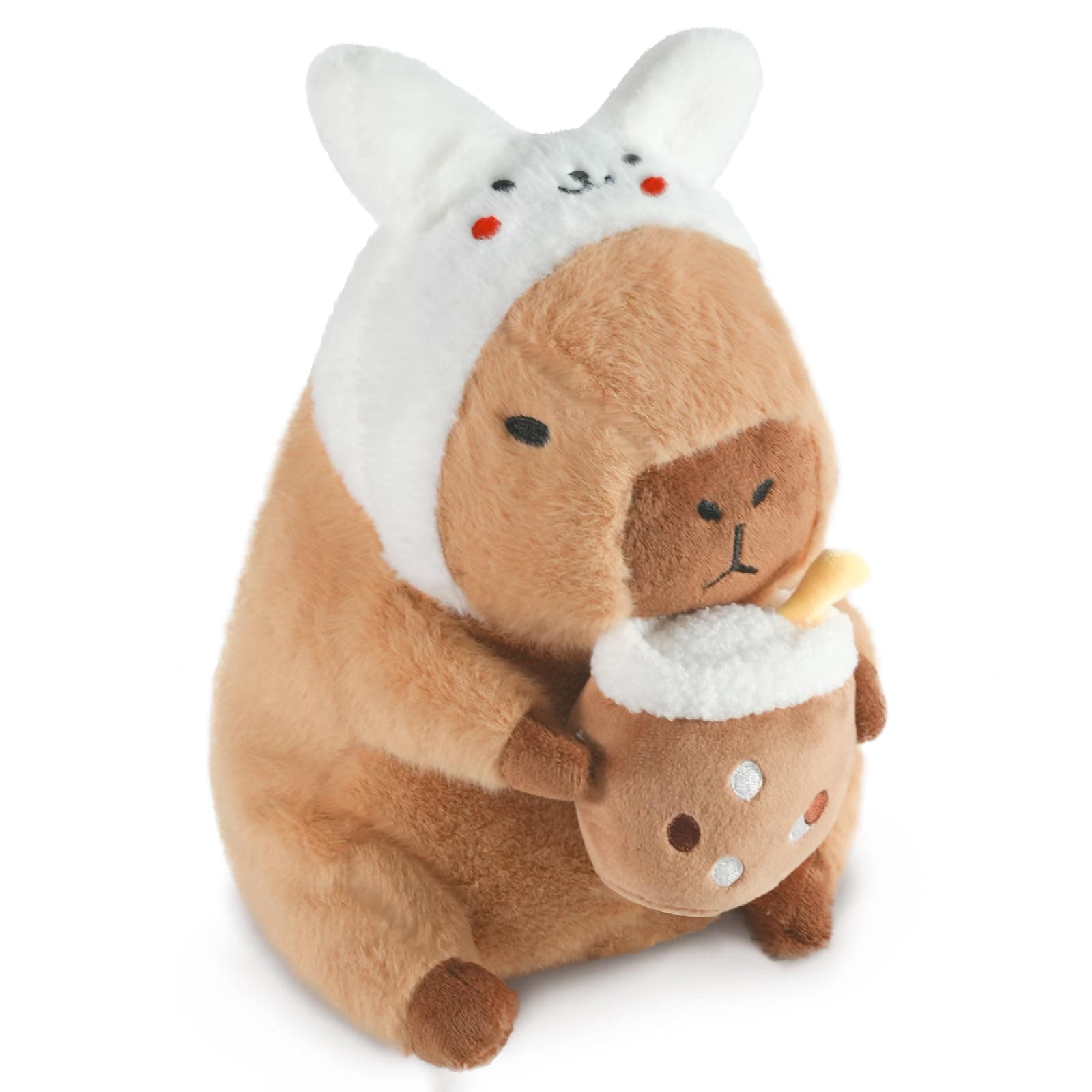 Cute Rabbit Capybara Plush Pillow for Kids 11 Inch Kawaii Stuffed Toys Gifts